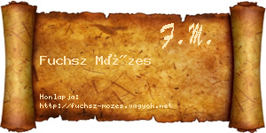 Fuchsz Mózes névjegykártya