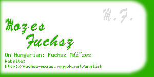 mozes fuchsz business card